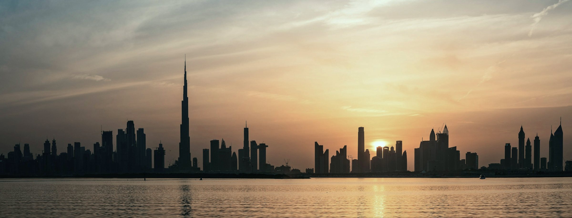 Dubai skyline at sunset