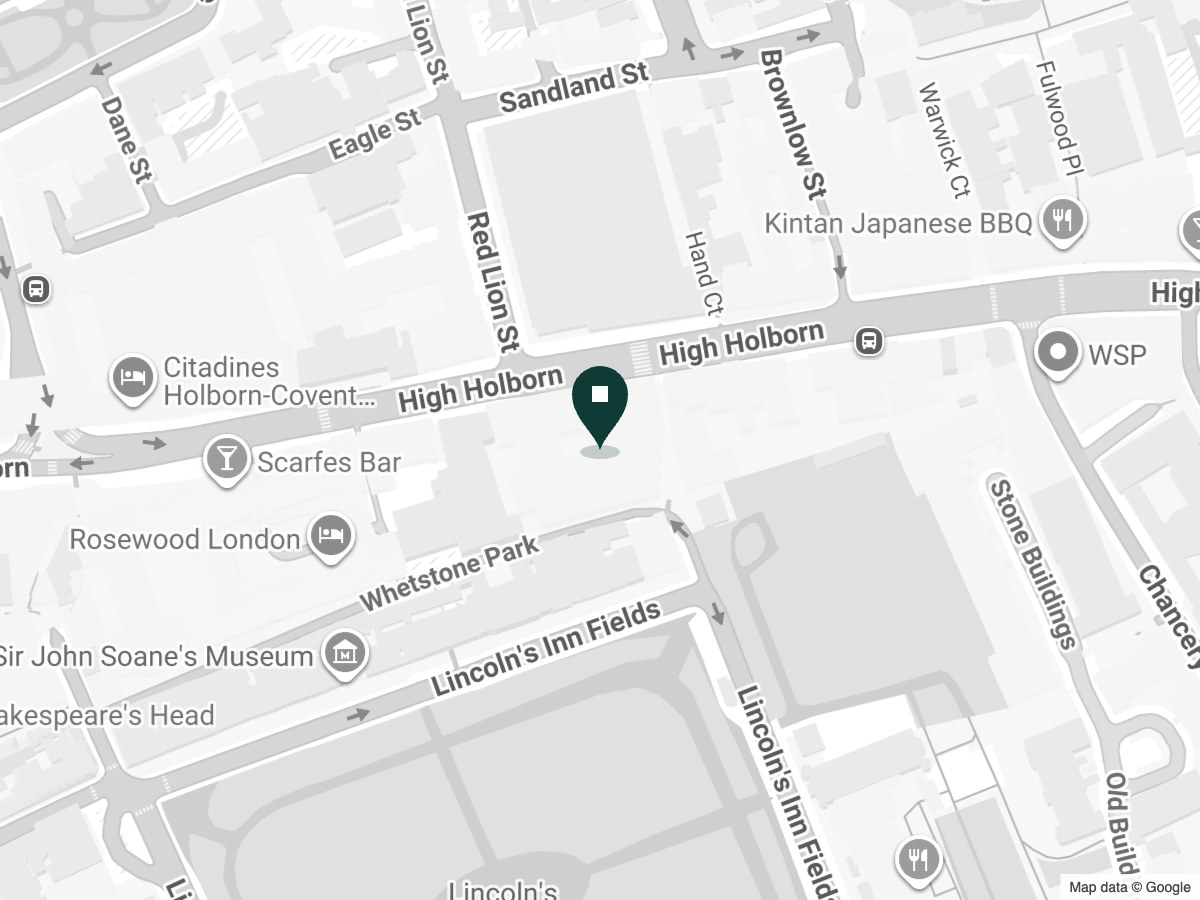 Map showing 262 High Holborn, London